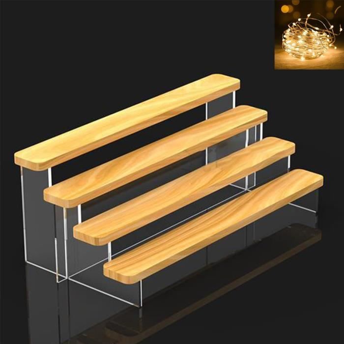 Présentoir Escalier En Acrylique Transparent 25x25x15 Cm - Support Multicouches Pour Bijoux, Figurines, Parfums - 5