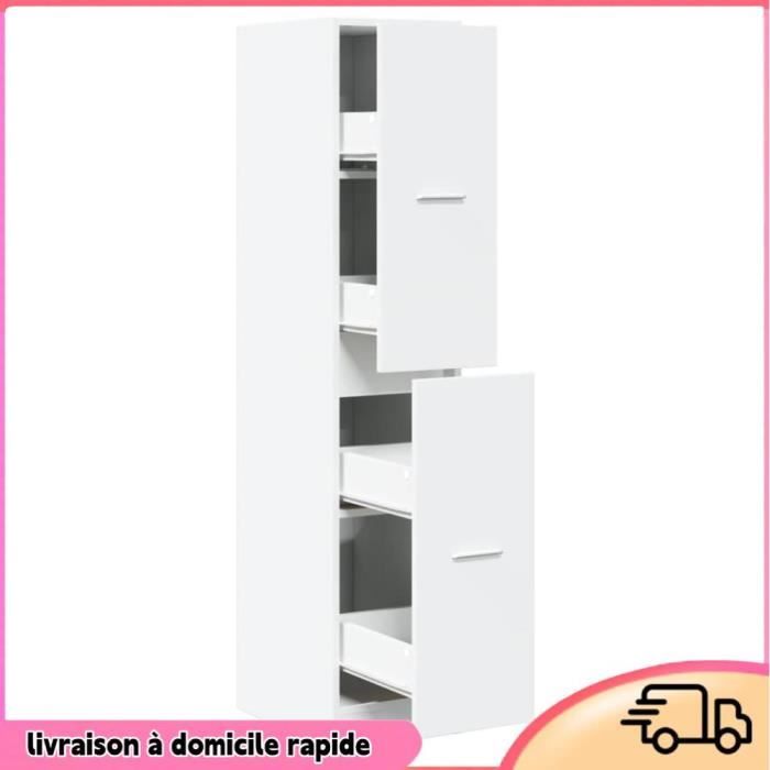Cocosity Armoire dapothicaire blanc 30x41x1445 cm bois dingénierie - 7894202827625