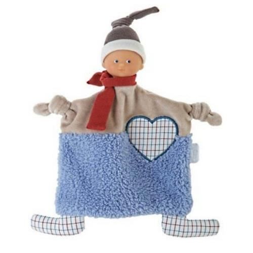 Corolle Babicorolle Doudou semi plat lutin bleu coeur peluche 25 cm bebe garcon en boite cadeau Cdiscount Jeux Jouets