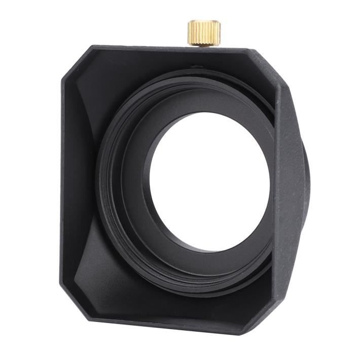 Pare-soleil Carré Métal 46 Mm Pour Appareil Photo Sans Miroir - Style Rétro, Finition Argentée/noire