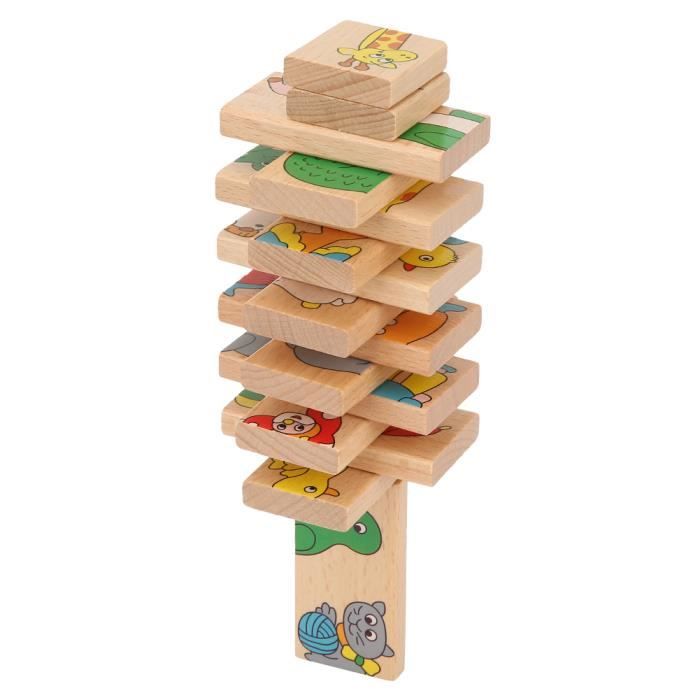 200 Blocs De Construction En Bois Type Dominos - Jouet éducatif Pour Enfants - Jeu D'empilement Et De Parcours - 3