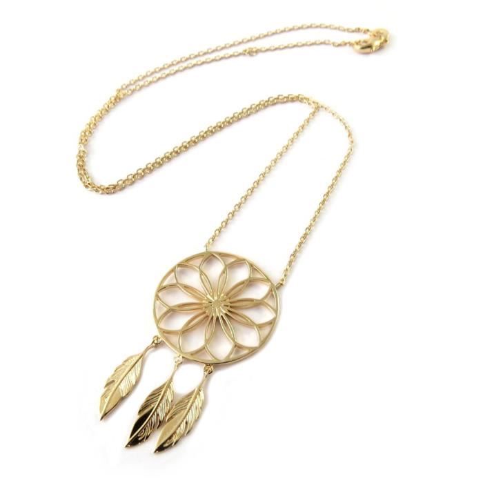 Bijou Dremacatcher Attrape Reves Pendentif en Plaqu/é Or