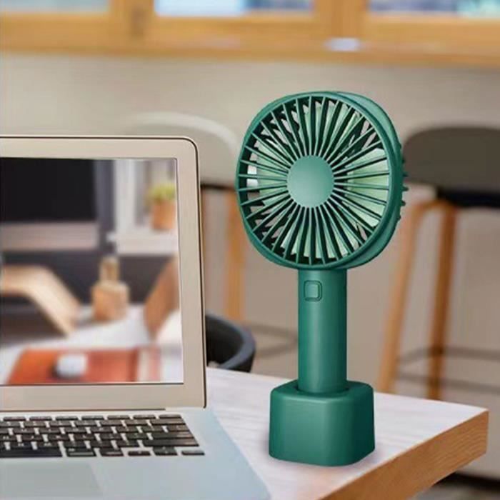 Ventilateur portable - LUKCOLOR - Mini ventilateur USB - 3 vitesses - Silencieux - Vert - Lukcolor