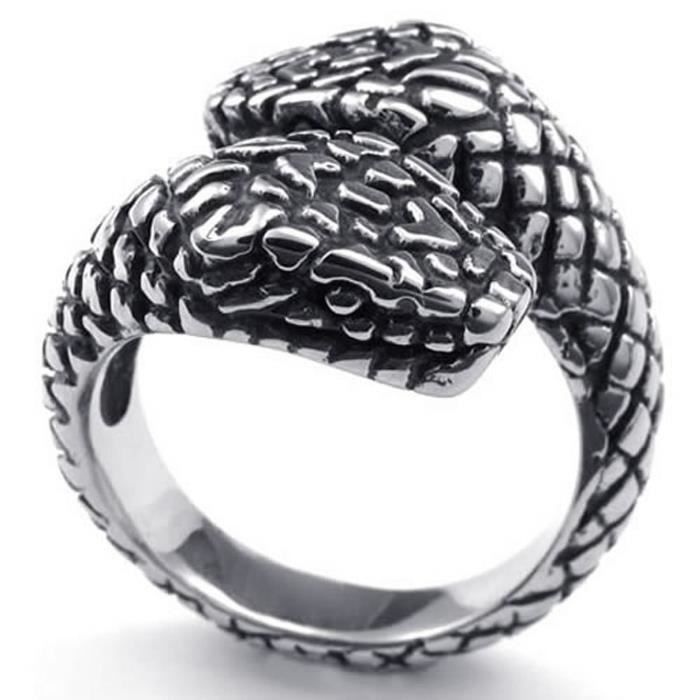 Bijoux Bague Homme Serpent Gothique Acier Inoxydable Anneaux