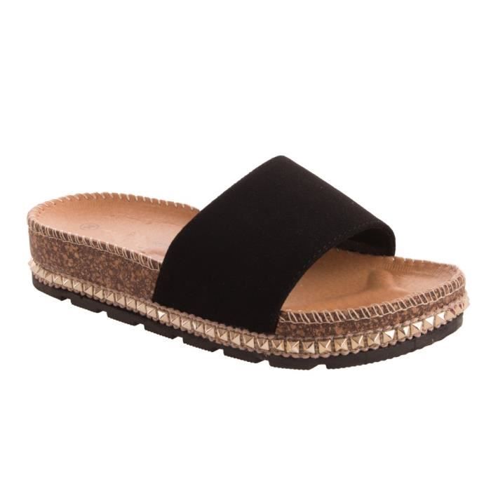 claquette femme doré