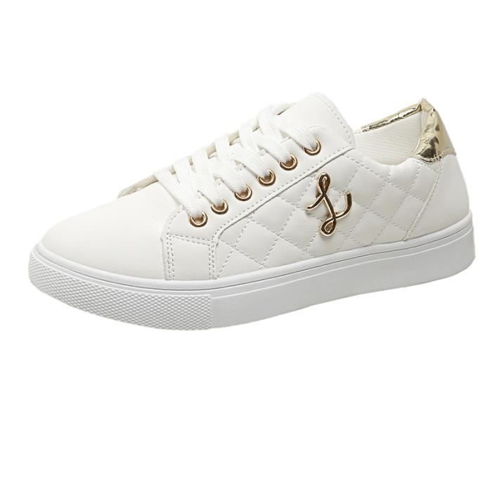 Baskets Femme En Toile Légères - Taille 35, Blanc, Confortables Pour Le Sport Et Les Loisirs