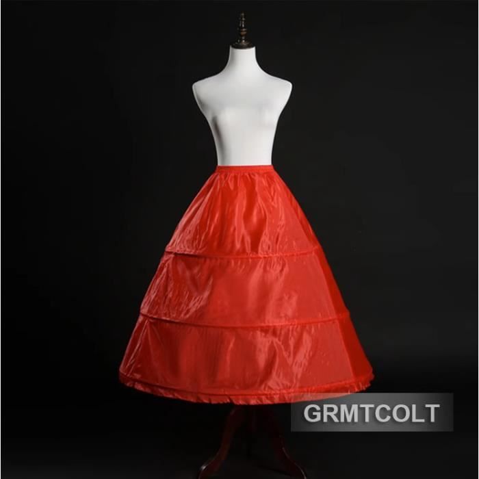GRMTCOLT 3 Cerceaux Rouge Jupon Robe De Bal Crinoline Sous Jupe