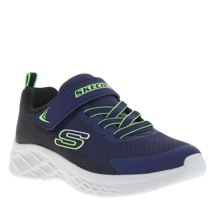 Skechers Baskets basses - SKECHERS - Enfant - Textile - Fermeture scratch - Bleu marine/vert