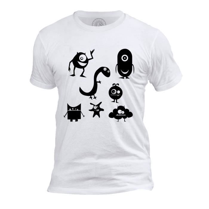 T shirt Homme Col Rond Monstre et Compagnie Silouhette Film