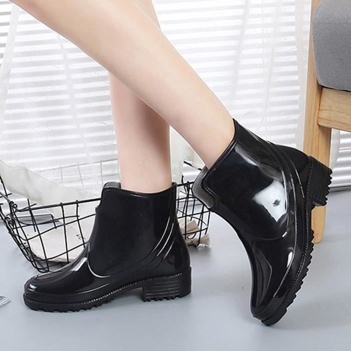 Bottes de pluie à la cheville de style punk pour femmes, bottes de pluie  antidérapantes, chaussures d'eau en caoutchouc pour Noir - Cdiscount  Chaussures