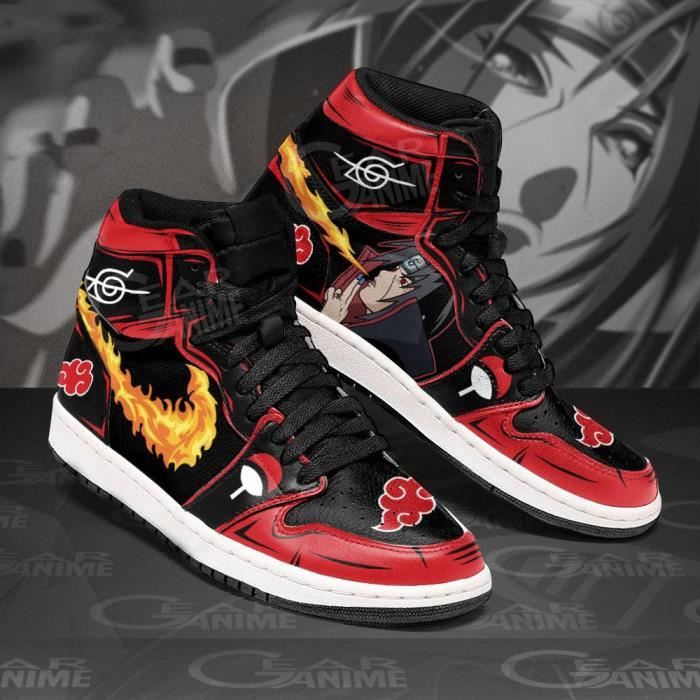 Akatsuki Itachi Sneakers Naruto Anime Shoes Fireball No Jutsu! Rouge -  Cdiscount Chaussures