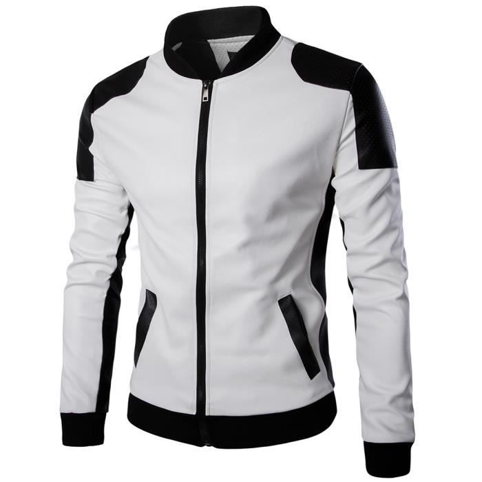 Blouson Cuir Moto Homme Blanc Cdiscount Auto