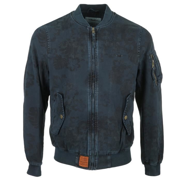 BOMBERS ORIGINAL Veste Bombers - Bombers Original - Mac Print - Coton 100% - Bleu Marine - Zip
