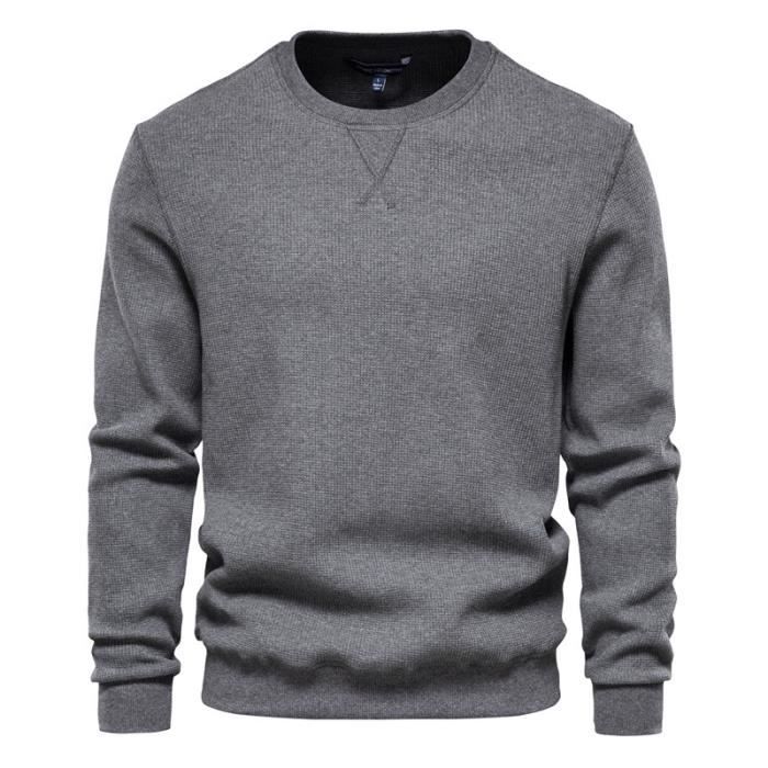 Sweat homme,Manches Longues Sweat homme Sans Capuche,Sweat-shirt