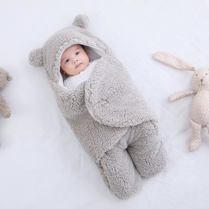 Sac De Couchage Emmaillotage Bébé 0-5 Mois - 100% Coton Bio Avec Capuche - Couverture Swaddle Réglable - Pour Nouveau-nés - 7