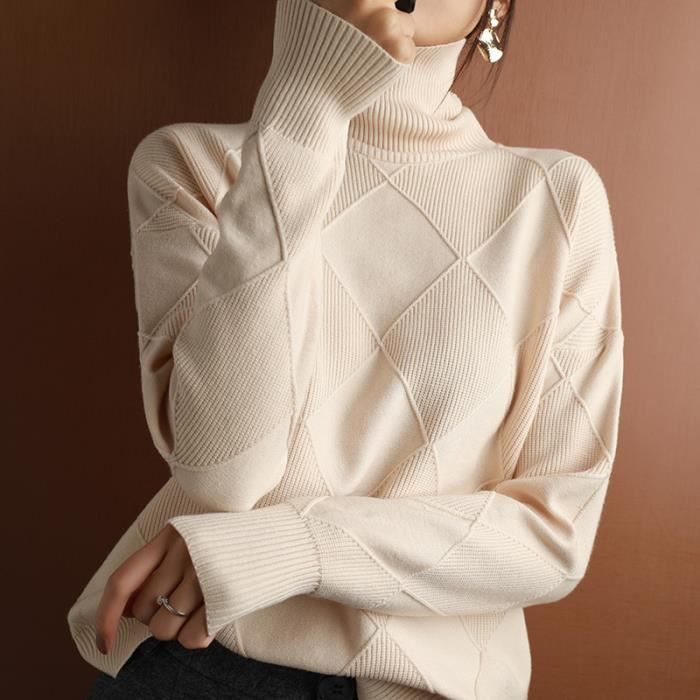 Pull col best sale roulé ample femme