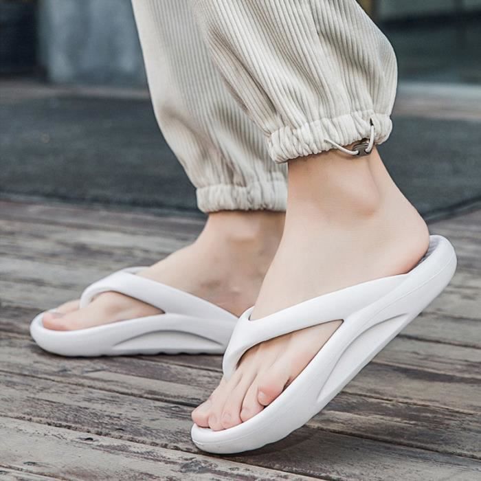 TONG Homme - 2020 Tongs été Antidérapantes Plage Fashion - Noir MR