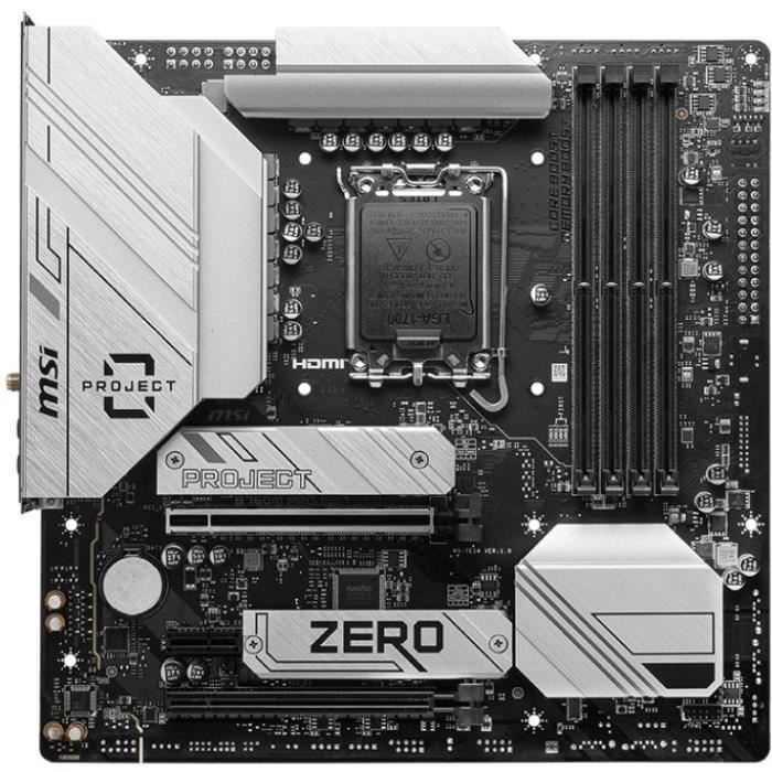 Carte mère - MSI - B760M Ptoject Zero Intel B760 LGA 1700 micro ATX