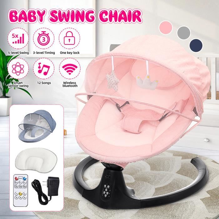 Confomaison Transat Balancelle Electrique Chaise Balancoire Bebe Bluetooth Pour Bebe Rose Cdiscount Puericulture Eveil Bebe