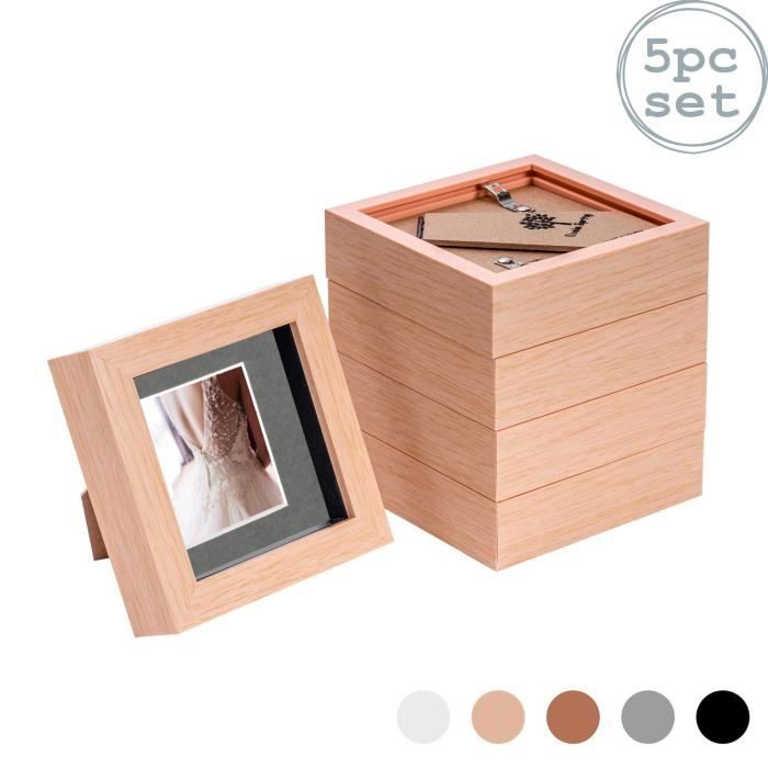 Shadow Box Fleur Artisanale En Bois 20x20cm - Personnalisable