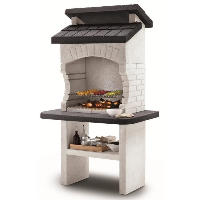 Barbecue A Poser Sur Plan De Travail Barbecue En Pierre A Bois Et Charbon Olbia Avec Hotte Plan Et Toit Noir Achat Vente Barbecue Barbecue Olbia Cdiscount
