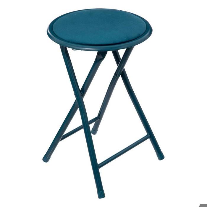 5five - tabouret pliant velours bleu 5five - tabouret pliant velours bleu
