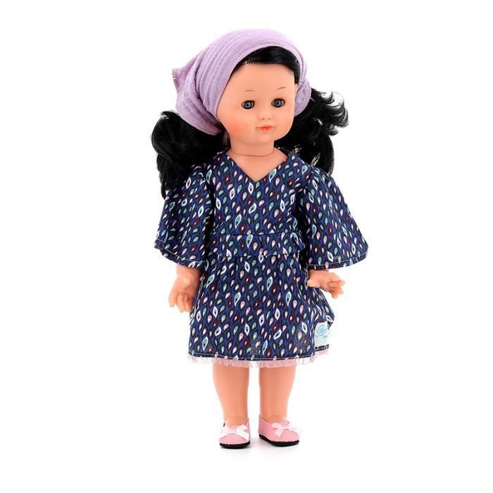 poupée emilie 39 cm prune - petitcollin - yeux bleus - fabrication artisanale française