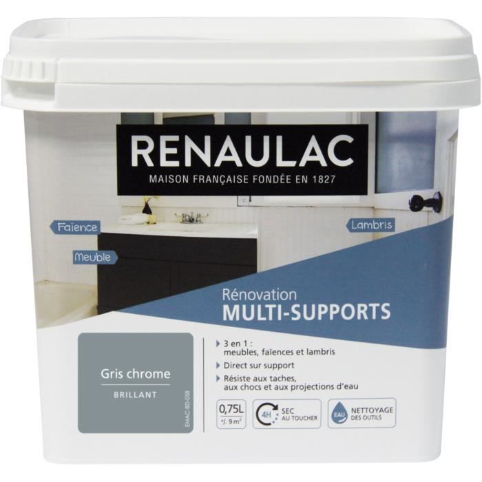 Renaulac Peinture Renovation Multisupports 3 En 1 Gris Chrome
