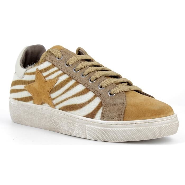 BASKET REQINS SUN STELLA ZEBRE CARAMEL Marron - Achat / Vente basket  2009649167660 - Cdiscount