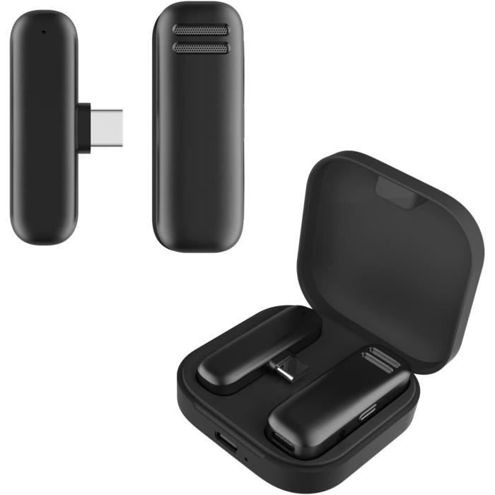 Micro Sans Fil Pour Smartphone - 2 Micros Avec étui Chargeur - USB-C - Idéal Pour Vidéos, Podcasts, Contenu - 8