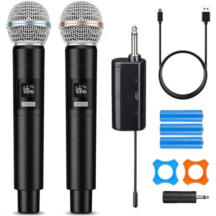 Système Micro Sans Fil 2.4G Pour 2 Personnes - Microphones Karaoké Avec Récepteur - Pour Fêtes Et Événements
