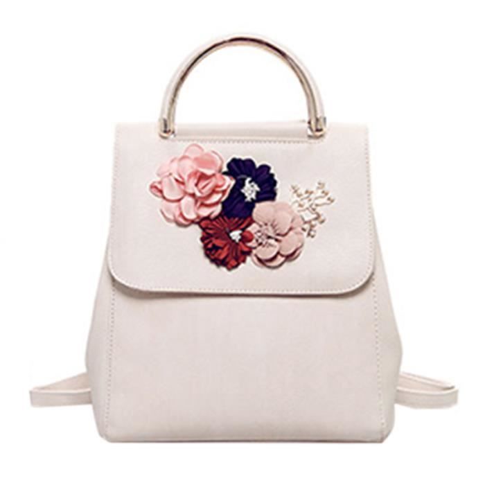 Pu Sac A Dos En Cuir Femme Style Tendance Sac A Bandouliere En Trois Dimensions Fleur Sac A Dos Pour Femme Beige Achat Vente Sac A Dos 0192701802660 Cdiscount