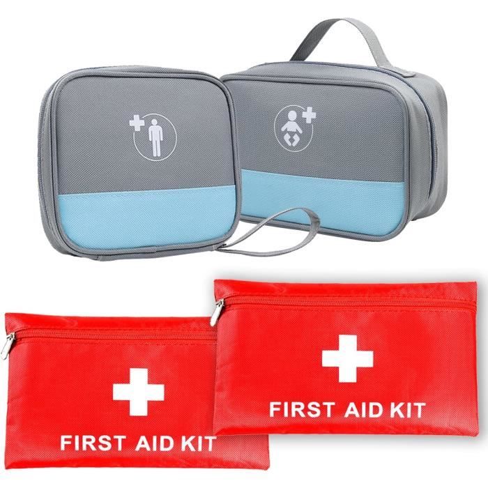 Trousse De Premiers Secours Focenat - 2 Pièces - Tissu Oxford Imperméable - Multi-compartiments - Maison, Voyage, Voiture