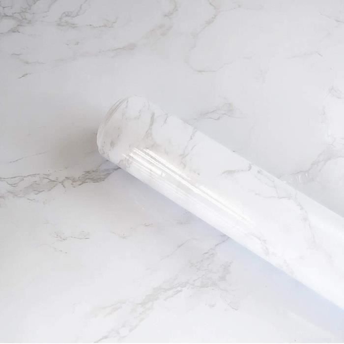 LaCheery 40cm x 700cm Papier Adhesif pour Meuble Métallique Vinyle Adhesif Blanc Brillant Papier Peint Autocollant pour Meuble Imperméable Rouleau Adhesive Decoratif Cuisine pour Salle de Bains Deco