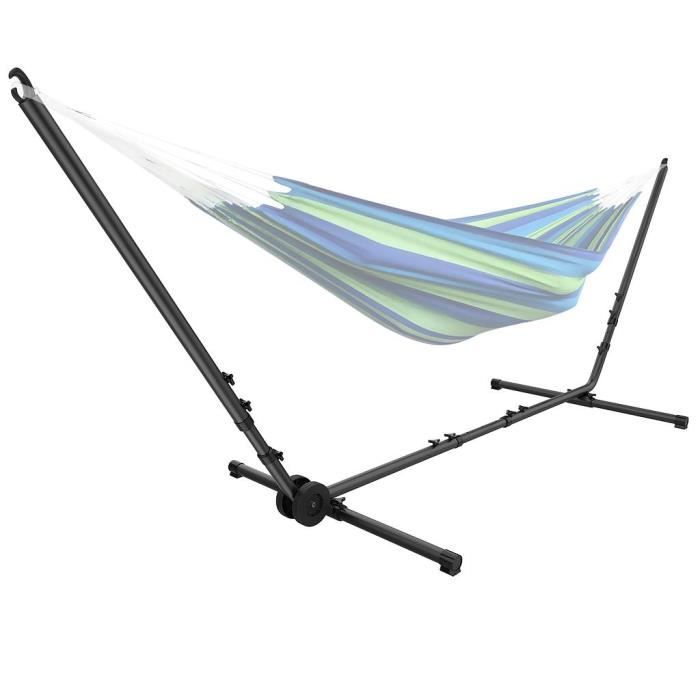 Support Hamac Avec Roues 214x113x110cm - Charge 150kg - Rotation 360° - Pour Intérieur/extérieur