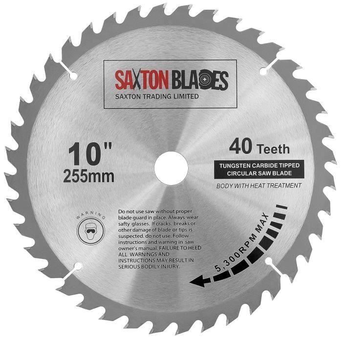 Lame De Scie Circulaire Saxton TCT 255 Mm X 100 Dents X 25,4 Mm
