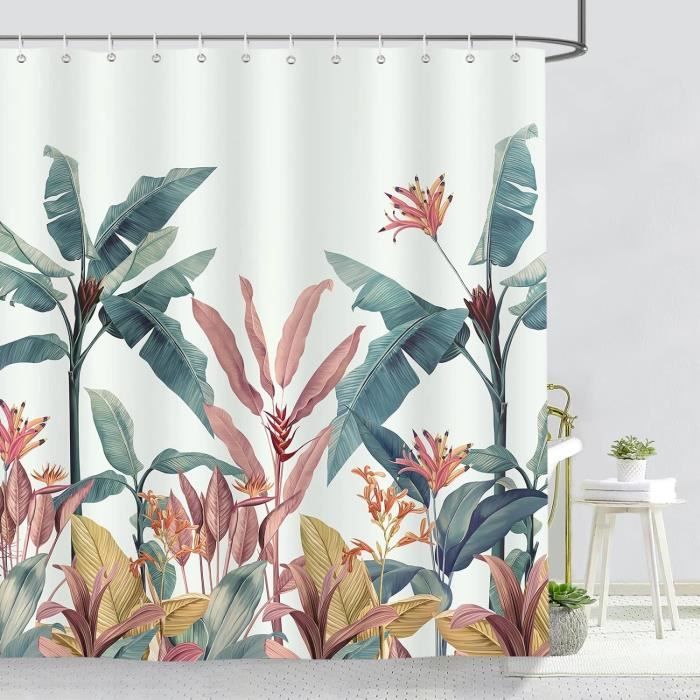 Rideau De Douche Automne Citrouille Et Feuille D'érable - Tissu Polyester Imperméable Anti-moisissure 180x180 Cm - Avec 12 Crochets