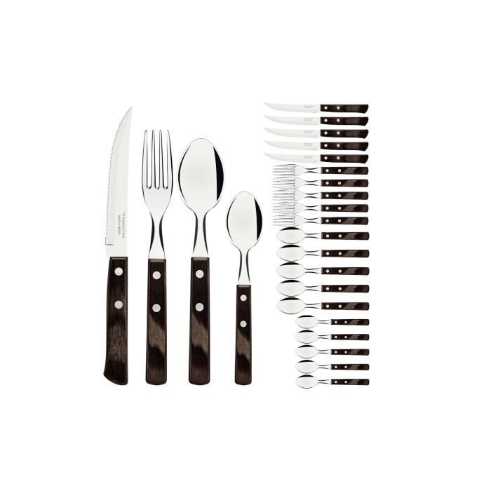 Ménagère 24 pcs en Technobois, Inox et bois