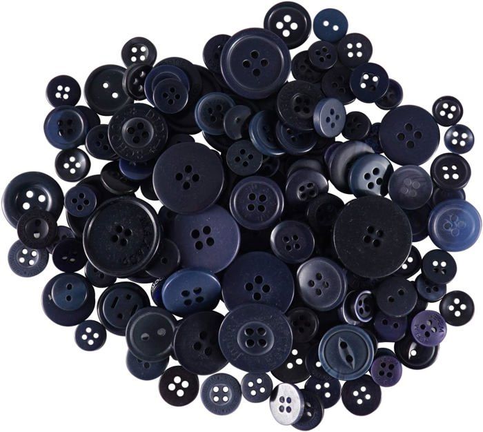 Mercérie Boutons 6 Boutons Ronds Plastique 4 Trous - 20mm Bleu Marine Pour Manteaux Et Vestes Mercérie Boutons Manteau