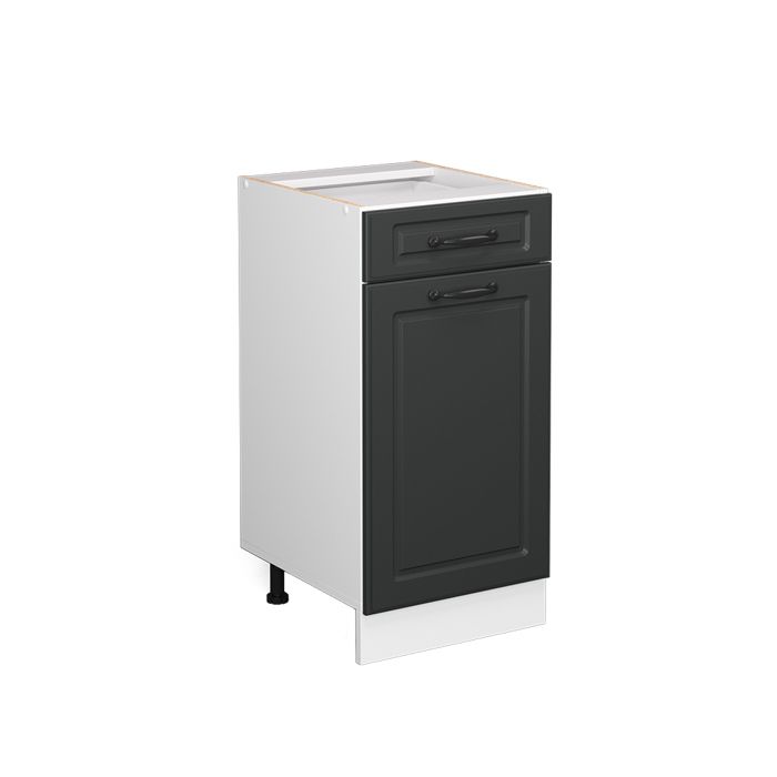 Vicco Cuisine R-Line, Anthracite Brillant/blanc, 350cm Avec Armoire Haute Sans Pt 93187229