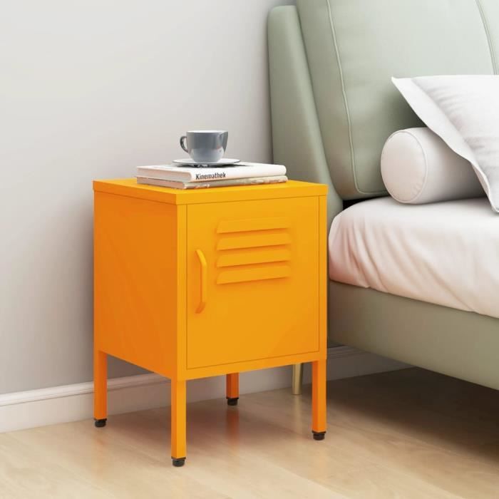 Table de chevet - GKK - Jaune moutarde 35x35x51 cm Acier A36209