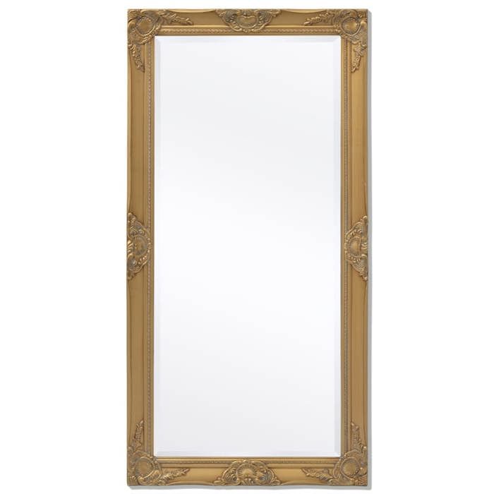 Miroir Mural Style Baroque 120 X 60 Cm Dore Achat Vente Miroir