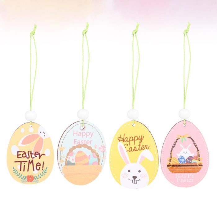 Joyeuses Pâques Easter Pendentif pendaison ornements en bois Pendentifs LAPIN Oeuf