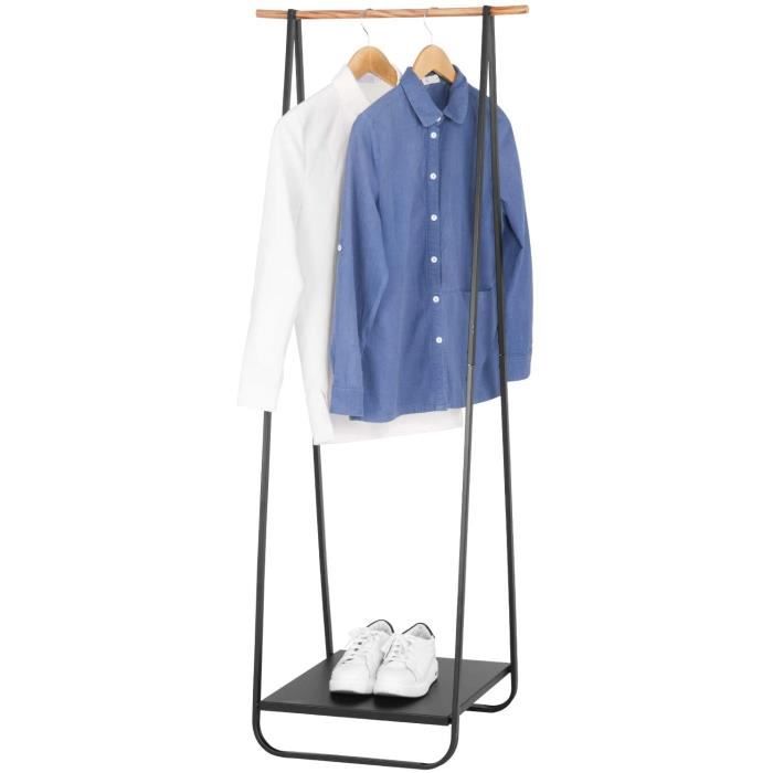 WOLTU Meuble dentrée vestiaire Portemanteau Portant vêtement étagères à chaussures 68x43x149cm Noir WOLTU Meuble dentrée vestiaire Portemanteau Portant vêtement étagères à chaussures 68x43x149cm Noir