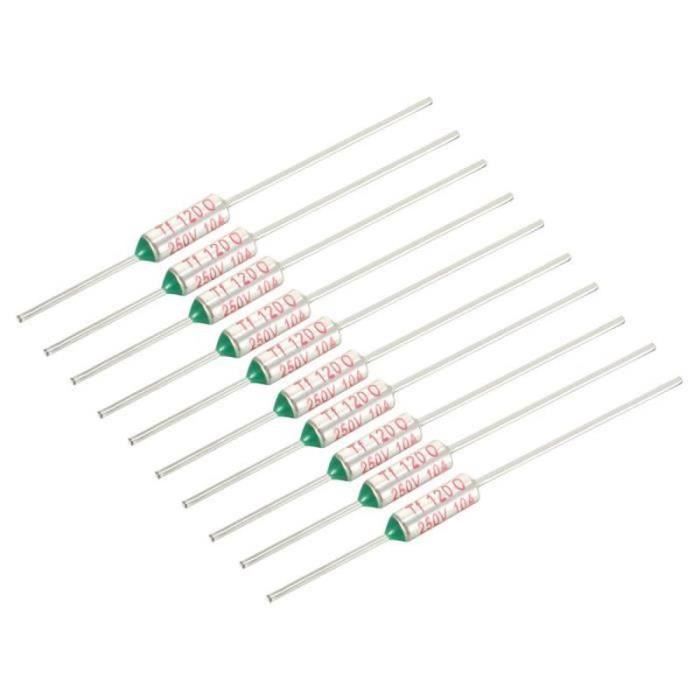 Lot De 10 Fusibles Thermiques Métal RY167 - 167°C, 10A, 250V - Pour Appareils Électriques