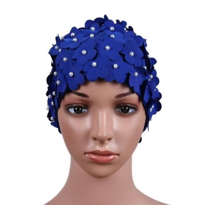 Cadeaux - Bonnet de bain vintage multicouche pétale pour femme rose