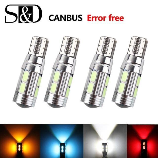 Ampoules T10 W5W CANBUS - 10 Pièces, Blanc, Pour Intérieur Voiture, Plaque, Plafonnier - 1