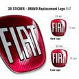 Autocollant Fiat 3D Remplacement Logo pour Bravo, Avant et Arrière-1