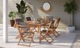 Ensemble repas de jardin - BEAU RIVAGE - SORA - Bois d'eucalyptus FSC - Table extensible - 6 chaises pliantes-1