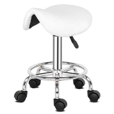 Tabouret Pivotant Avec Roulettes Et Hauteur Réglable 35-53 Cm - Similicuir, Pour Salon, Bureau, Esthéticienne